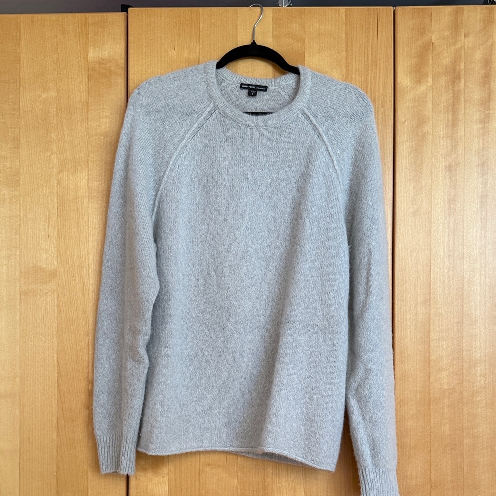 James Perse Men's Gray Cashmere Crewneck Sweater